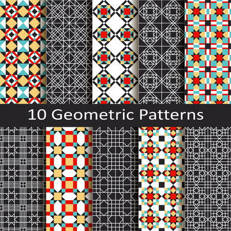 Set of ten geometric patternsのイラスト素材