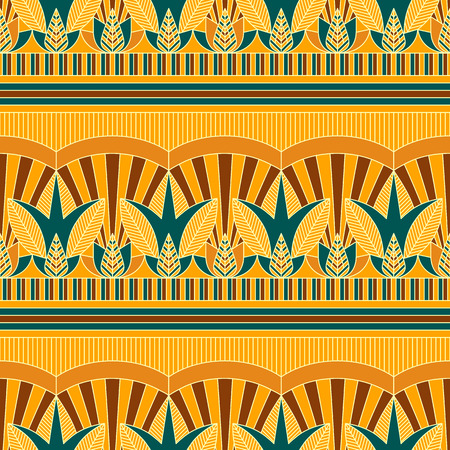 Seamless vector traditional coloured egypt patternのイラスト素材