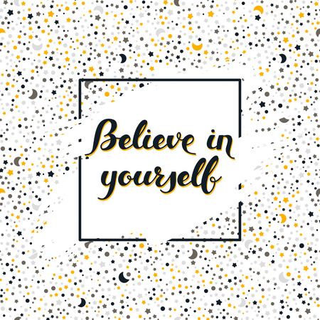 vector space background with hand drawn motivation phraseのイラスト素材
