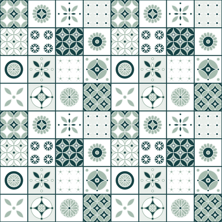 Seamless vector vintage tile pattern design. Design for covers, tiles, packagingのイラスト素材