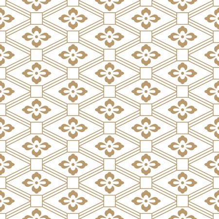seamless vector japanese traditional geometric pale pattern design with flower symbols.design for textile, packaging, coversのイラスト素材