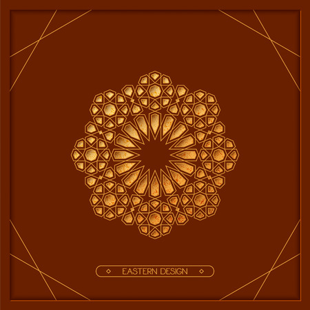 vector eastern arabic gold print design with ornamented symbol.のイラスト素材