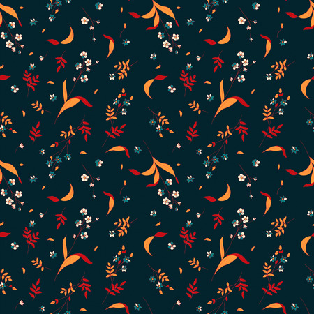 seamless vector colorful modern pattern with flowers print. design for textile, wrapping, interiorsのイラスト素材