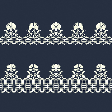 seamless vector ornamented white border. seamless template in swatch panel. design for packaging, textile, decorのイラスト素材