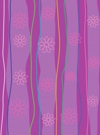 striped, abstract background with flowersのイラスト素材