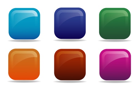  Color squares buttons isolated on white background のイラスト素材