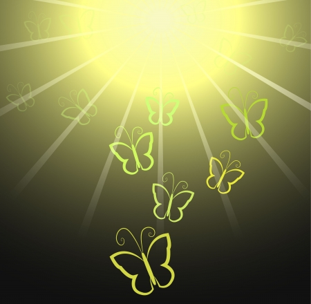 	Butterfly and sun backgroundのイラスト素材