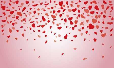 vector background with red hearts, valentines dayのイラスト素材