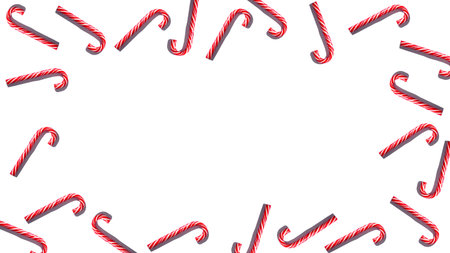 A pattern of white-red lollipops isolated on a white background with a place to insert text....