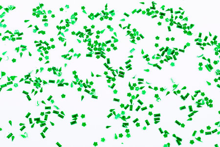 Green glitter texture Christmas, festive abstract backgroundの写真素材