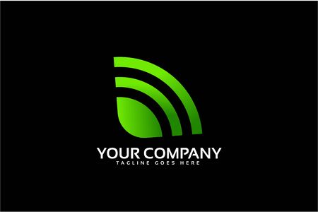 green sound logo template for audio productionのイラスト素材
