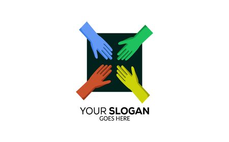 four hand logo template for companyのイラスト素材