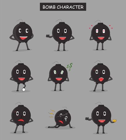 cute mascot design illustration bundle for motion graphic video assetのイラスト素材
