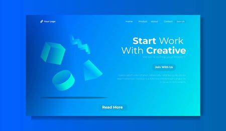 landing page for student creative courseのイラスト素材