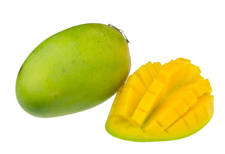 mango fruit isolated on white backgroundの写真素材