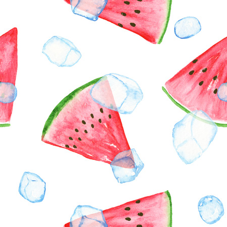 Watermelon ice pattern isolatedの写真素材