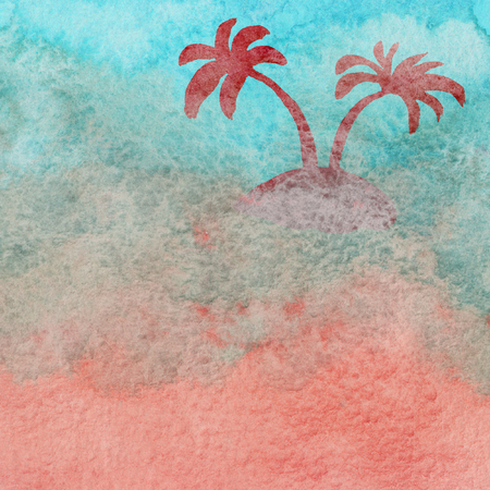 Tropic palms silhouetteの写真素材