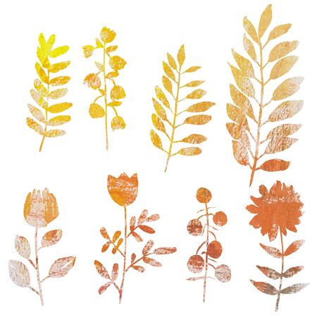 Autumn floral texture. Abstract watercolor free hand drawn illustration for wrapping, background, textileの写真素材