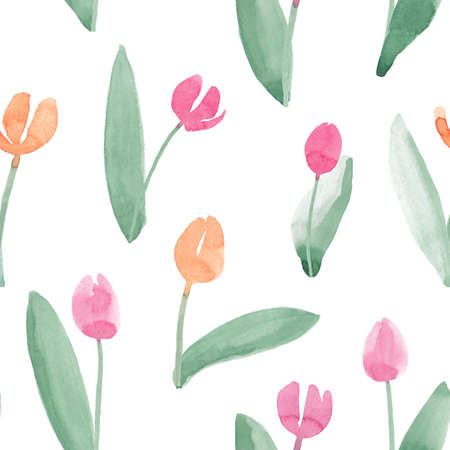 Simple tulips patternの写真素材