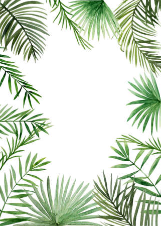 Tropical leaves card templateの写真素材