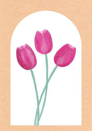Spring tulips bouquet arcの写真素材