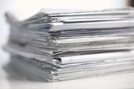 Big stack of papers ,documents on the desk .