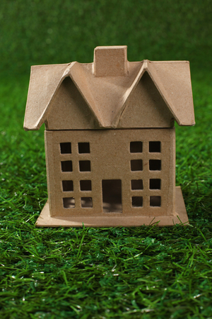 a wonderful dream house stands on the grass.の写真素材