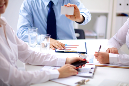 Group of business people working together on white background.の写真素材