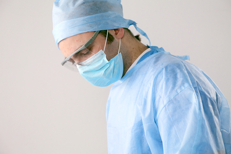 Surgeon getting ready to operate.の写真素材