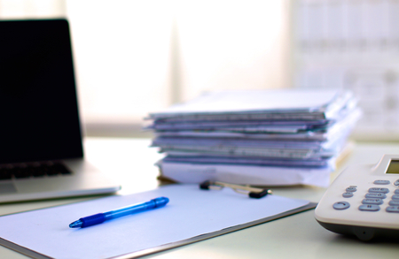 Business people handshake, sitting at the table.の写真素材