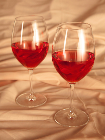 bottle of wine and glass on the table.の写真素材