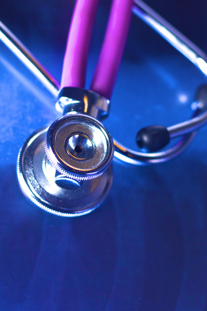 Medical stethoscope lying on an x-ray. Close-upの写真素材