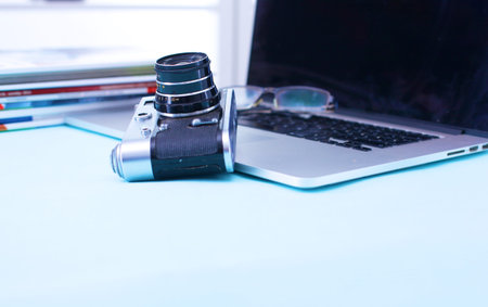 Medical stethoscope lies in the study on the table