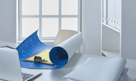Workspace presentation mockup, Desktop computer and office supplies on marble desk