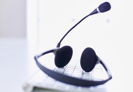 Communication support, call center and customer service help deの写真素材