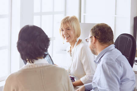 Couple at reception discussing issues with a sexologistの写真素材
