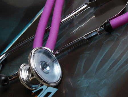 X-ray and stethoscopeの写真素材