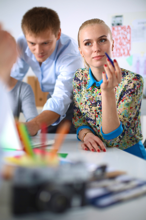 Young business people working at office on new projectの写真素材