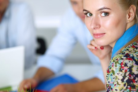 Portrait of attractive female designer in office.の写真素材