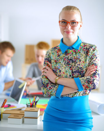 Portrait of attractive female designer in office.の写真素材