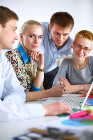 Young business people working at office on new project.の写真素材