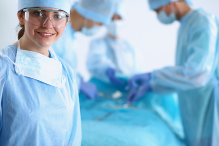 Young surgery team in the operating room .の写真素材