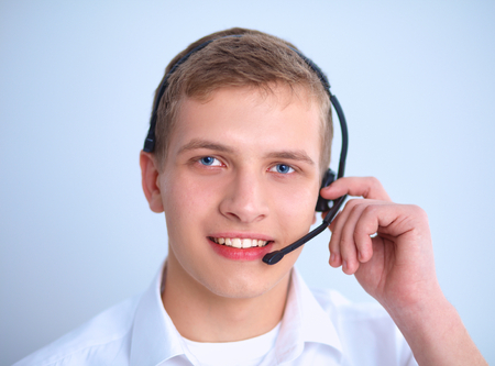 Shot of a call center operatorの写真素材