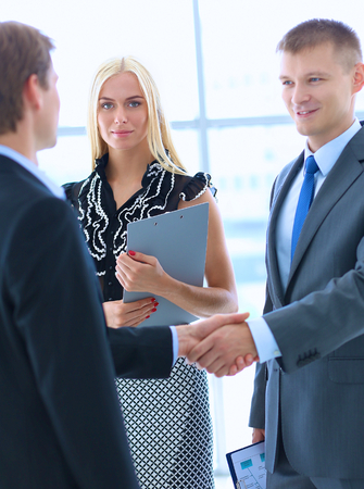 Business people shaking hands after meeting .の写真素材