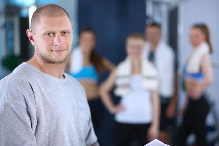 People at the gym standing together .の写真素材