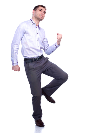 portrait of handsome young man isolated on white backgroundの写真素材