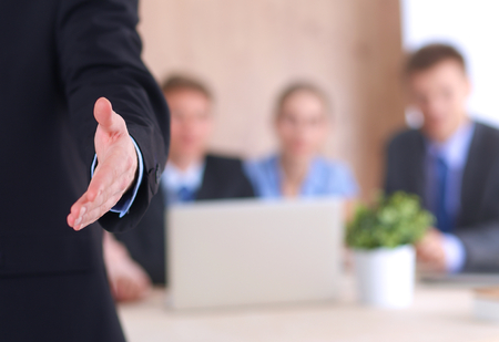 Closeup of a business handshake .の写真素材