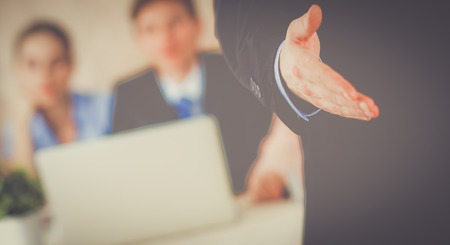 Closeup of a business handshakeの写真素材