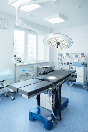 Interior of operating room in modern clinic.