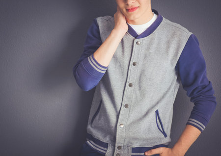 portrait of a young man on black background.portrait of a young man.
